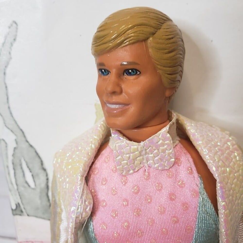 Vintage 80s Ice Capades Ken Barbie Doll 12" Dressed with Skates Boy